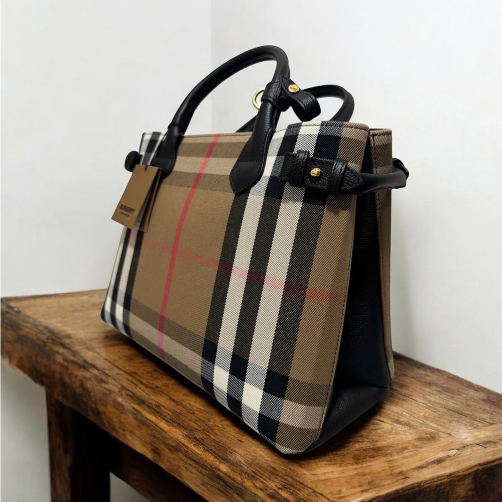 Burberry Plaid Satchel - Black, Brown, and Red